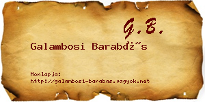 Galambosi Barabás névjegykártya
